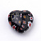 Handmade Millefiori Lampwork Beads, Heart, Black, 21~22x21~22x10.5~11mm, Hole: 1mm