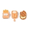 Opaque Resin Breakfast Decoden Cabochons, Imitaiton Food, Biscuit/Bread, Mixed Color, Mixed Shapes, 21~25.5x14~16x8~9mm