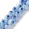 Handmade Millefiori Lampwork Beads Strands, Round, Light Sky Blue, 8mm, Hole: 0.7mm, about 48pcs/strand, 14.37''(36.5cm)