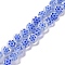 Handmade Millefiori Lampwork Beads Strands, Flat Round, Royal Blue, 6x3mm, Hole: 0.7mm, about 66pcs/strand, 14.65''(37.2cm)