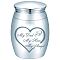 CREATCABIN Column Alloy Cremation Urn, for Commemorate Kinsfolk Cremains Container, with Velvet Pouch and Silver Polishing Cloth and Disposable Flatware Spoons, Heart, 40.5~95x23~75x2mm