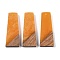 Resin & Wood Pendants, Trapezoid Charms, Orange, 38x15x3.5mm, Hole: 2mm