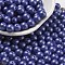 Baking Paint Glass Seed Beads, Round, Steel Blue, 6mm, Hole: 0.9mm, about 1500pcs/pound