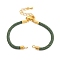 Nylon Cords Bracelet Makings Fit for Connector Charms, with Brass Findings and 304 Stainless Steel Lobster Claw Clasps, Long-Lasting Plated, Sea Green, 6-1/2~6-3/4 inch(16.5~17cm), Hole: 1.8mm