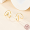 925 Sterling Silver Double Hoop Twist Earrings for Single Piercing, Spiral Hoop Earrings, Real 18K Gold Plated, 12mm