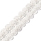 Handmade Millefiori Lampwork Beads Strands, Flat Round, White, 8x3mm, Hole: 0.7mm, about 47pcs/strand, 14.29''(36.3cm)