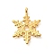 Ion Plating(IP) 304 Stainless Steel Pendants, Snowflake Charm, Real 18K Gold Plated, 23x17.5x1.8mm, Hole: 2mm