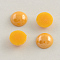 Pearlized Plated Opaque Glass Cabochons, Half Round/Dome, Gold, 7.5~8x3~4mm