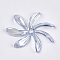 Electroplate Glass Pendants, Petal, Light Steel Blue, 26x9x6mm, Hole: 1mm