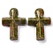 Natural Unakite Pendants, Cross, 35.5x24.5x4mm, Hole: 1.6mm