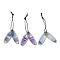 2Pcs Natural Fluorite Pendants, Gems Charms, Oval, 28x9.5x3.5mm, Hole: 1mm