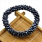 Crystal Glass Beaded Stretch Bracelets, Womens Fashion Handmade Jewelry, Marine Blue, Inner Diameter: 2-3/8 inch(6cm)