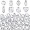 Fingerinspire 80Pcs 8 Style Acrylic Sew on Rhinestone, Acrylic Mirror, Two Holes, Garments Accessories, Faceted, Rectangle & Rhombus & Oval & Teardrop & Heart & Flat Round & Horse Eye, Crystal, 12~15x5~12mm, 10pcs/style