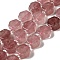 Natural Strawberry Quartz Beads Strands, Hexagon, with Seed Beads, 8.5~9x8.5~10x4~5mm, Hole: 1mm, about 37~38pcs/strand, 15.55''~15.75''(39.5~40cm)