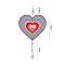 DIY Plastic Sun Catcher Hanging Sign Diamond Painting Kit, for Home Decorations, Heart, Mixed Color, 395mm