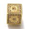 Brass Cubic Zirconia Beads, Letter O, Square, Letter O, 9.5x9.5x9.5mm, Hole: 6mm