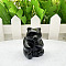 Natural Obsidian Sculpture Ornaments, for Home Office Desk Decorations, Bear, 30~40mm