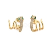 Brass Micro Pave Cubic Zirconia Stud Earrings for Women EJEW-F352-03G-2