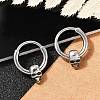 Skull 316 Surgical Stainless Steel Hoop Earrings EJEW-G416-41A-AS-2