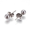 304 Stainless Steel Ball Stud Earrings EJEW-F0061-06E-P-1
