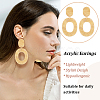 ANATTASOUL 4 Pairs 4 Colors Hollow Oval Acrylic Dangle Stud Earrings for Women EJEW-AN0004-36-3