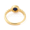 Round Natural Lapis Lazuli Adjustable Rings RJEW-Q817-03G-07-3