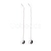 Long Chain with Enamel Yin Yang Dangle Stud Earrings EJEW-A067-04P-4