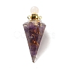 Natural & Synthetic Mixed Gemstone Perfume Bottle Pendants G-H285-01G-2