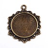 Antique Bronze Plated Mixed Shapes Alloy Pendant Cabochon Settings PALLOY-X0029-AB-2