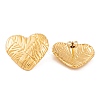Ion Plating(IP) Heart 304 Stainless Steel Stud Earrings for Women EJEW-L272-033G-01-2