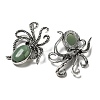 Natural Green Aventurine Octopus Brooch G-Z050-01A-2