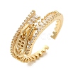 Brass Micro Pave Cubic Zirconia Cuff Rings RJEW-E295-48G-02-1