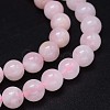 Round Natural Grade A Madagascar Rose Quartz Beads Strands G-F222-40-8mm-2