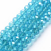 Electroplate Glass Beads Strands EGLA-T025-01C-2