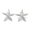 304 Stainless Steel Starfish Stud Earrings EJEW-D281-06S-1