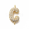 Brass Micro Pave Cubic Zirconia Letter Links KK-I717-04C-1