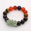 Mixed Natural Gemstone Round Beads Stretch Bracelets BJEW-JB01914-04-1