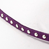 Silver Aluminum Studded Faux Suede Cord LW-D004-10-S-2