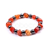 Dyed Natural Agate Beaded Stretch Bracelets PW-WG1B074-01-1