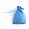 Polyester Imitation Burlap Packing Pouches Drawstring Bags ABAG-R005-9x7-20-2