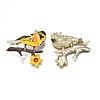 Bird and Flower Enamel Pin JEWB-N007-099-2