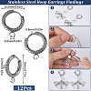 SUNNYCLUE 12Pcs 201 Stainless Steel Hoop Earrings Findings STAS-SC0007-97-2