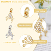 DICOSMETIC 12Pcs 2 Colors Brass Micro Pave Clear Cubic Zirconia Charms FIND-DC0003-27-3