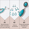 ANATTASOUL 6 Pairs 6 Style Synthetic Turquoise Teardrop & Arch Flower Dangle Stud Earrings EJEW-AN0001-10-3