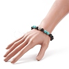 Natural Lava Rock & Synthetic Green Turquoise(Dyed) Stretch Bracelet with Alloy Beaded BJEW-TA00147-04-3