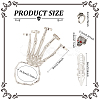 ANATTASOUL Siam Rhinestone Skull Wide Dome & Eagle Claw & Finger Nail Tip Claw Rings & Skeleton Full Hand Ring Bracelet AJEW-AN0007-07-2