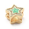 Rack Plating Brass with Cubic Zirconia Pendants and Enamel KK-Q017-08A-G-3