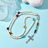 Round Gemstone Beaded Necklaces NJEW-TA00144-2