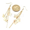 Butterfly Brass Dangel Earrings EJEW-TA00315-2