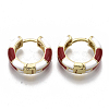 Brass Huggie Hoop Earrings EJEW-S209-06D-2
